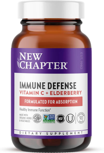 New Chapter Vitamina C Immune Defense + Saúco - 90 Comprimidos – Image 1