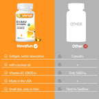 Novafun Vitamina D3 K2 10000 UI con Aceite de Coco, 90 Cápsulas Blandas