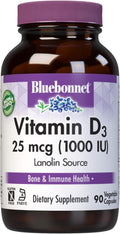 Bluebonnet Nutrition Vitamina D3 1000 UI - 90 Cápsulas Vegetales