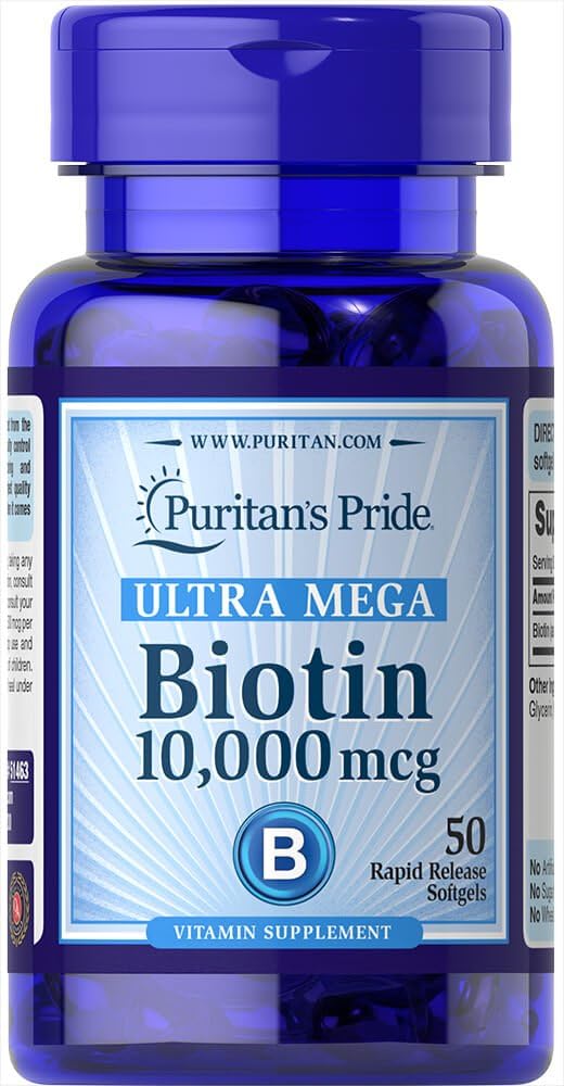 Puritan's Pride Ultra Mega Biotina 10000 Mcg 50 Cápsulas