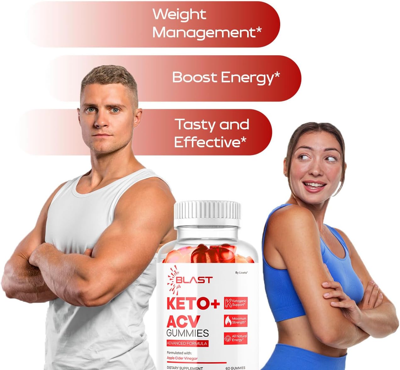 Blast Keto ACV Gummies - Pack Triple (180 Gominolas)