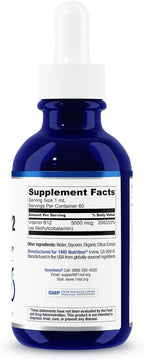 1MD Nutrition Vitamina B12 Vegana | 5000mcg Metilcobalamina | Energía y Apoyo Inmunológico