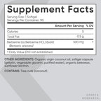 Sports Research Berberine Supplement with Coconut Oil - Berberine 500mg, 90 Softgels - Gluten-Free, Non-GMO