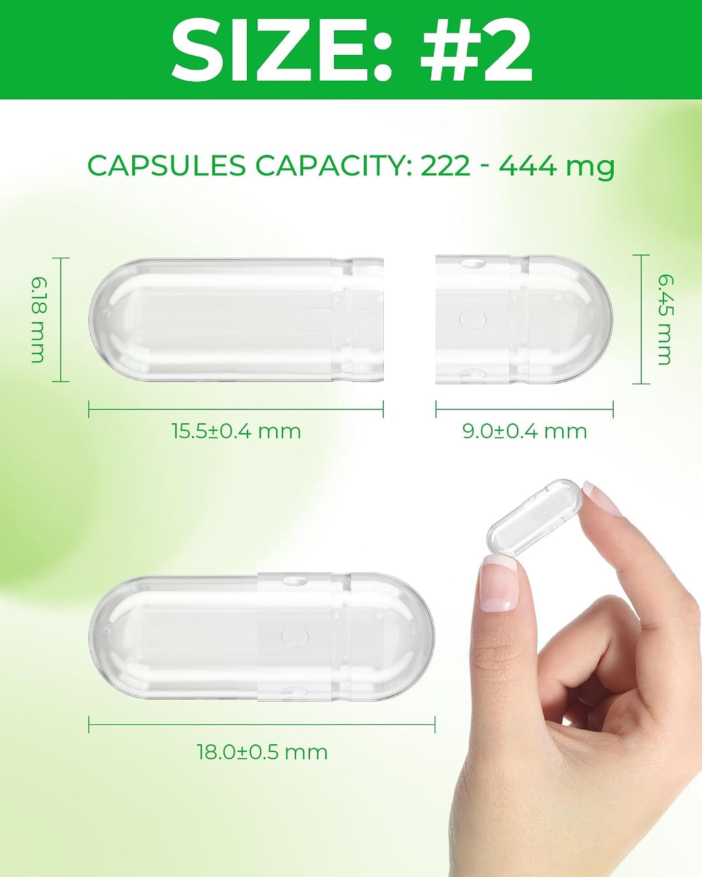 Cápsulas Vegetales Vacías Tamaño 2 (100 Unidades) - Veganas, Sin Gluten, No OGM, Certificado Halal - Kit de Llenado con 2 Cucharas para Suplementos Caseros