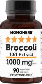 Extracto de Brócoli 10:1 - 1000 mg por ración - Tamaño de ración: 2 Cápsulas - 45 Raciones por bote - Fuente de Sulforafano