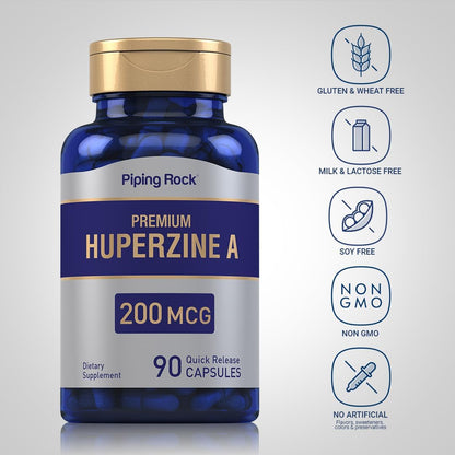 Piping Rock Huperzine A 200mcg, 90 Cápsulas, No OGM, Sin Gluten – Image 3