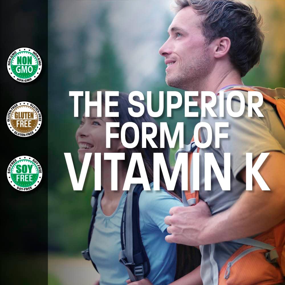 Bronson Vitamina K2 como MK-7 Menaquinona 100 mcg, 60 Cápsulas