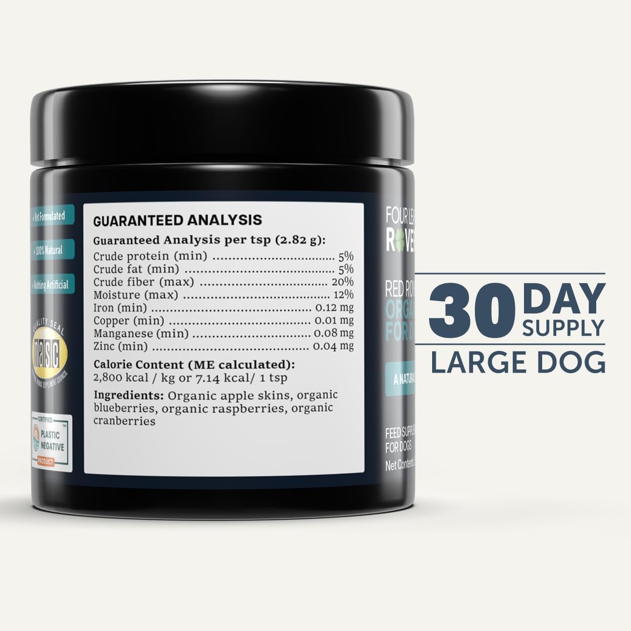 Red Rover - Dog Urinary Tract Supplement - with Vitamins from Organic Berries and Apple - Good Source of Polyphenols and Antioxidants - 30 Large Dog Servings
