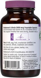 Bluebonnet Nutrition Biotina 5000 mcg, 120 Cápsulas Vegetales