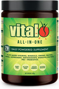 Vital All-in-One Daily Powdered Supplement - Mezcla de Super Greens en Polvo con Probióticos y Antioxidantes - 300 g