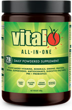 Vital All-in-One Daily Powdered Supplement - Mezcla de Super Greens en Polvo con Probióticos y Antioxidantes - 300 g