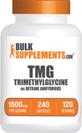 BulkSupplements.com TMG Cápsulas - Trimetilglicina como Betaína Anhidra, Suplemento de TMG - Sin Gluten, 2 Cápsulas por Ración (1500 mg), 240 Unidades