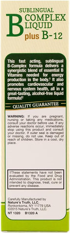Nature's Truth Complejo B Sublingual con B12, Líquido Sabor Bayas, 2 fl oz (Pack de 3)