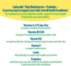Culturelle Kids Probiotic Gummies - Multivitamínico y Probiótico para Niños - Sabor Melocotón-Naranja y Frutos del Bosque - 60 Gominolas