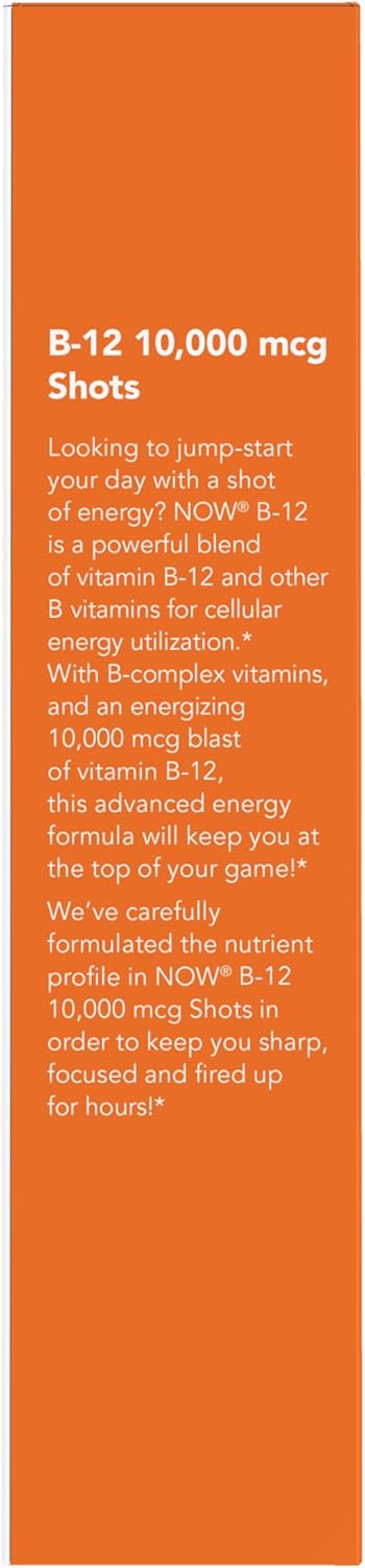 NOW Foods B-12 10.000 mcg Shots (0,5 oz, 12 unidades) Sabor Bayas Variadas