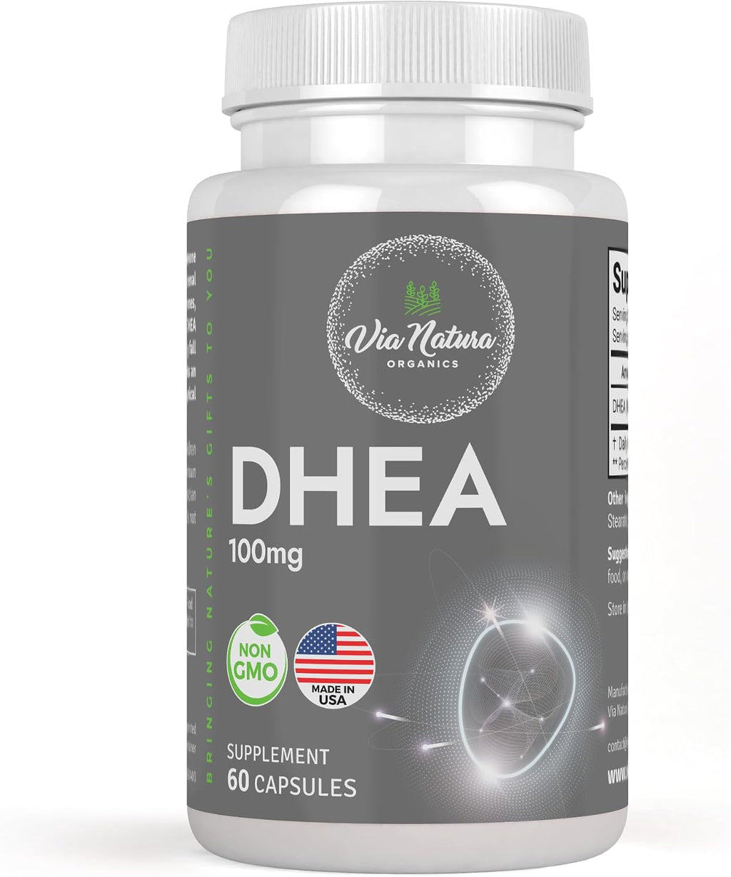 DHEA 100mg | Suplemento Non-GMO y Sin Gluten | 60 Cápsulas