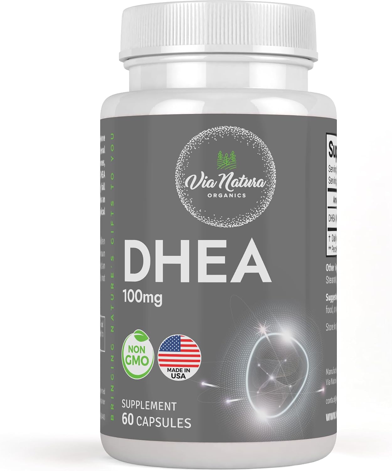 DHEA 100mg | Suplemento Non-GMO y Sin Gluten | 60 Cápsulas