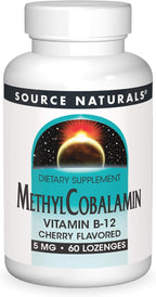 Source Naturals Metilcobalamina Vitamina B12 - Sabor Cereza - 5 mg - 30 Comprimidos
