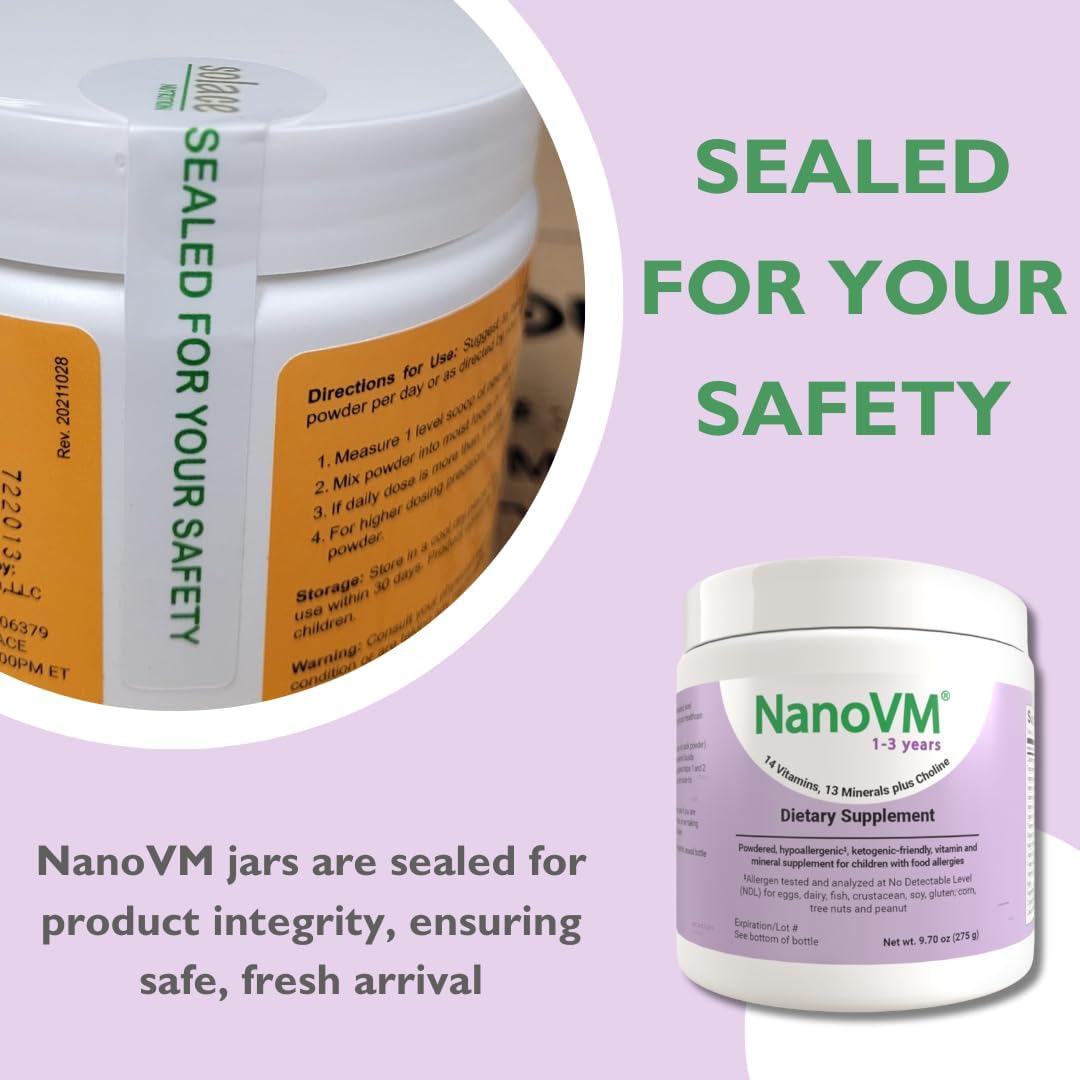 NanoVM 1-3 Años - Multivitamínico Infantil Sin Alérgenos, Polvo sin Sabor, 275g
