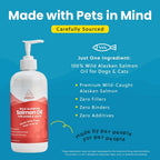 Aceite de Salmón Salvaje de Alaska para Perros y Gatos - Apoya Piel, Pelo, Articulaciones y Bienestar General - 473 ml