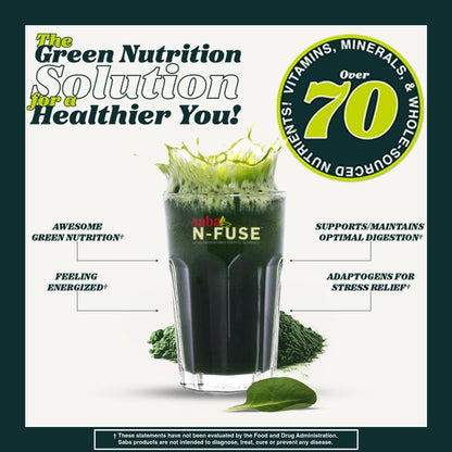 Saba N-Fuse™ Super Greens Powder – 50+ – Adaptógenos: Hierbas y extractos como ashwagandha o rhodiola, que ayudan – Image 8