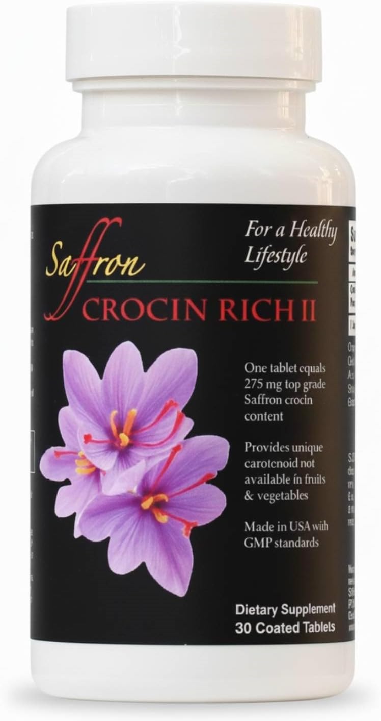 Crocin Rich II Mobility & Nerve Support Supplement – Crocina de Alta Potencia (Compuesto Activo del Azafrán) para el Bienestar de las Articulaciones, Movimiento, Equilibrio, Visión, Claridad Mental, Vitalidad y Envejecimiento Saludable | 30 Comprimidos