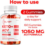 Blast Keto ACV Gummies - Pack Triple (180 Gominolas)