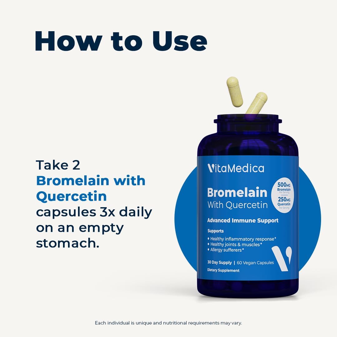 Programa de Recuperación Postquirúrgica VitaMedica - Suplemento Clínico con Vitaminas, Minerales, Bromelina y Quercetina