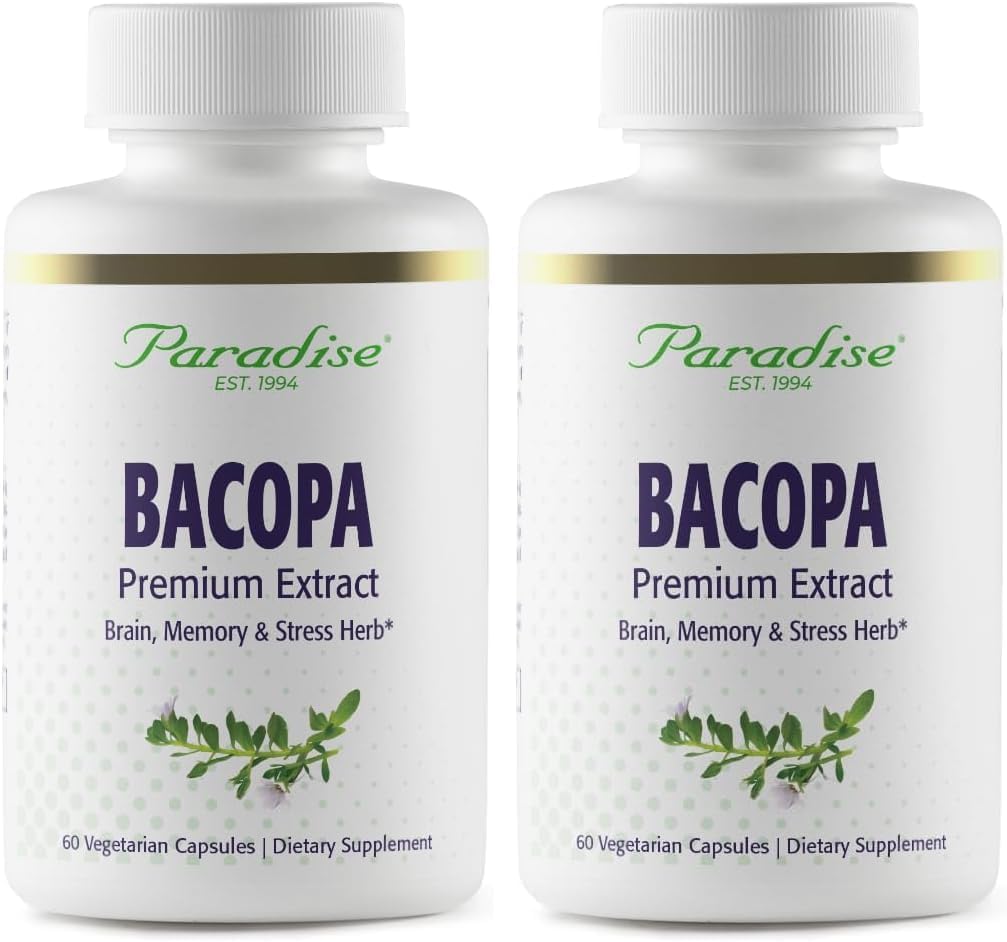 Paradise Herbs Bacopa Extract - 60 Cápsulas Veganas Sin Gluten