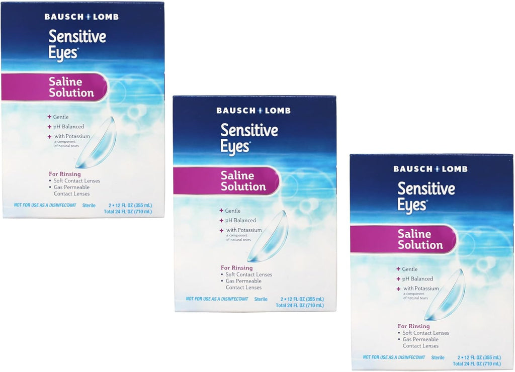Bausch + Lomb Sensitive Eyes Plus Saline Solution - 3-pack 710 mL bottles