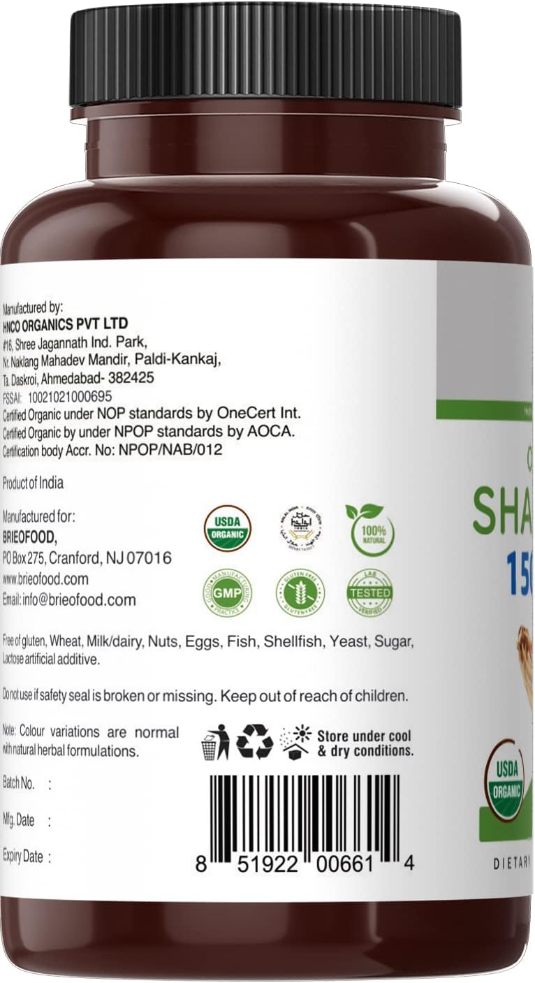 Organic Shatavari 1500mg, 45 Porciones, Vegetariano, Sin Gluten, 90 Comprimidos Vegetarianos