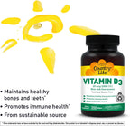 Country Life Vitamina D3 1000 UI (25 mcg) – 200 Cápsulas Blandas