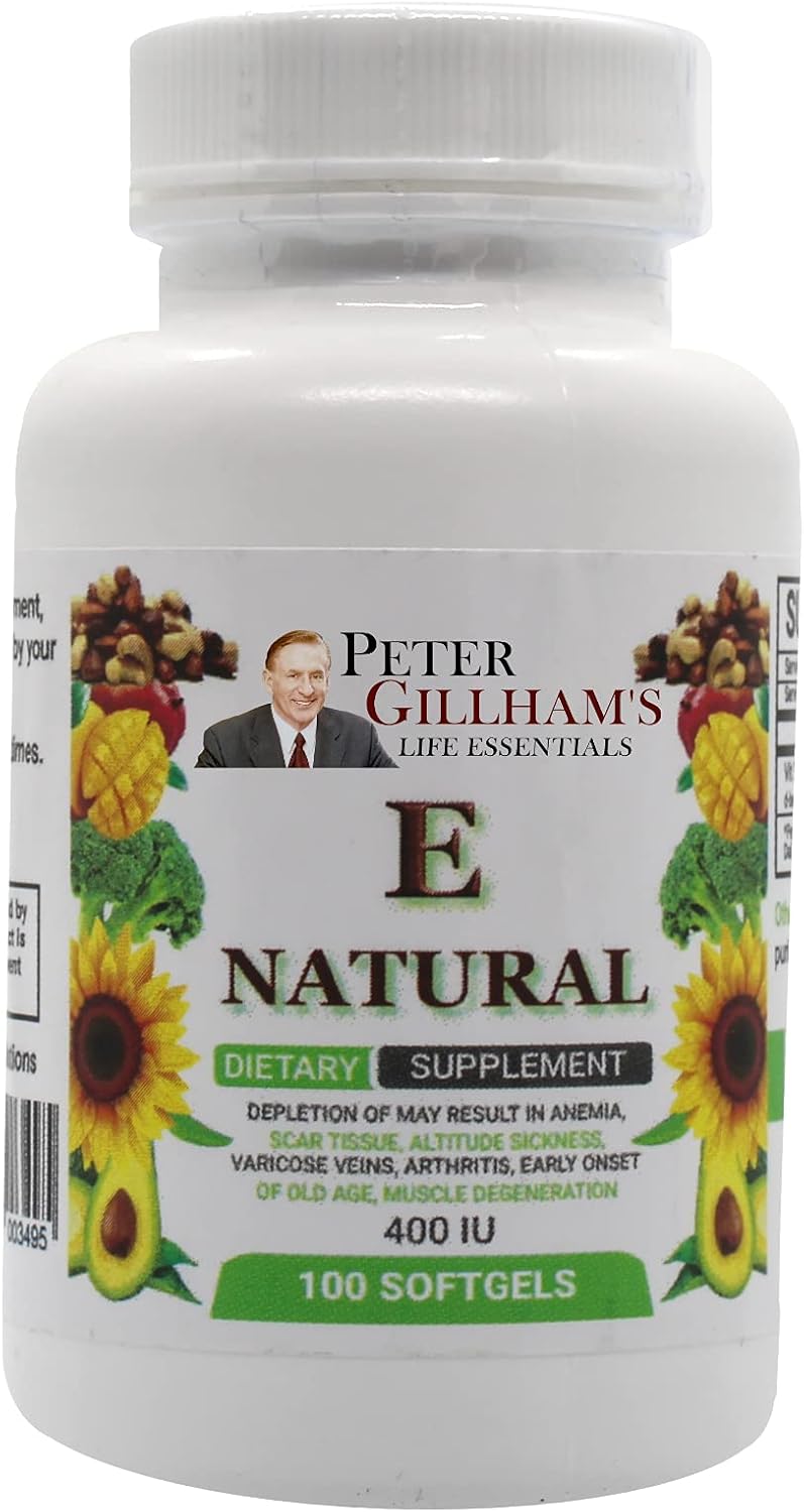 Peter's Choice Natural Vitamin E 400 UI, 100 Cápsulas Blandas - Antioxidante y Apoyo a la Piel, Sin Gluten