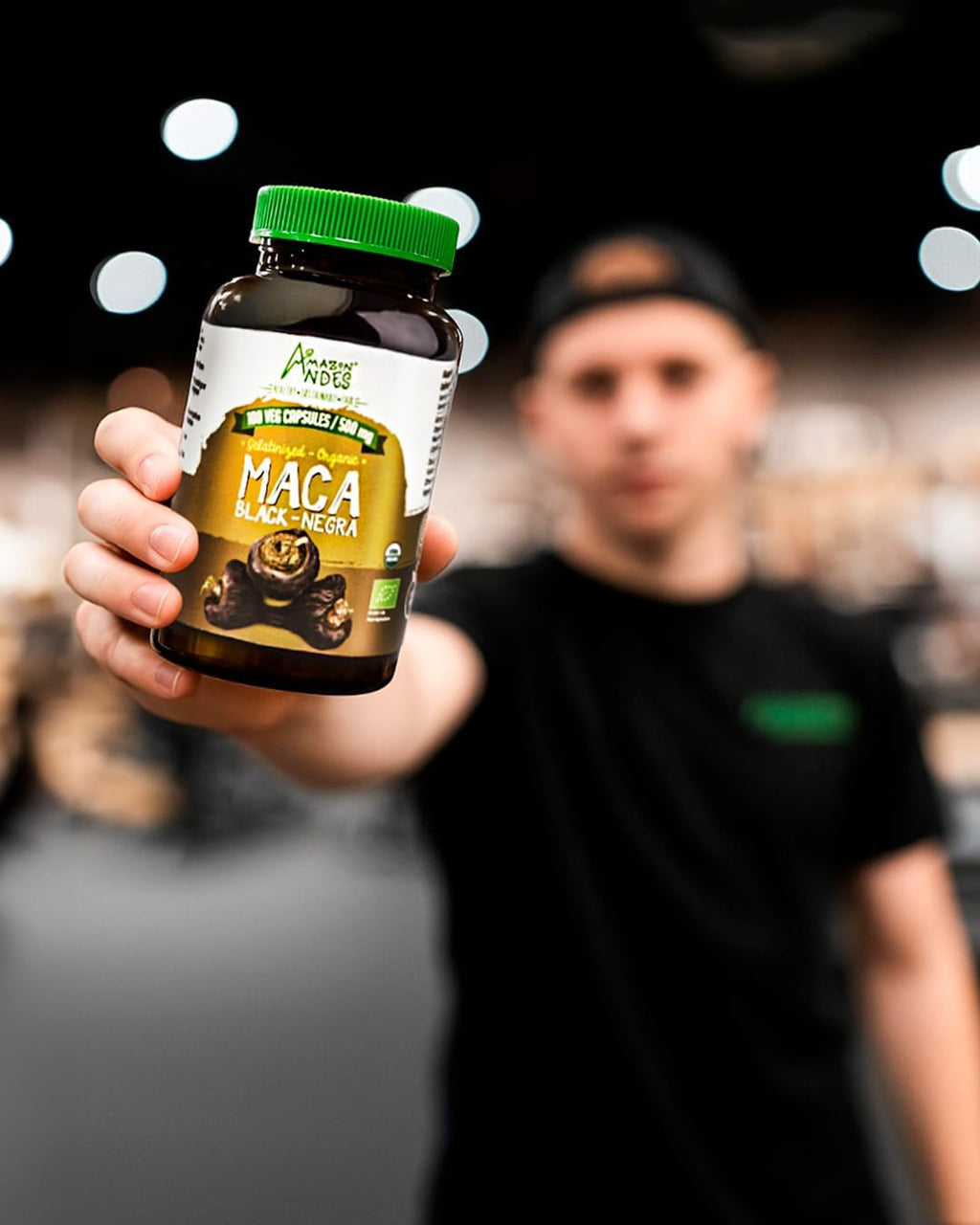 Cápsulas de Maca Negra Orgánica - 1500 mg por Dosis - Vegano y Sin Gluten