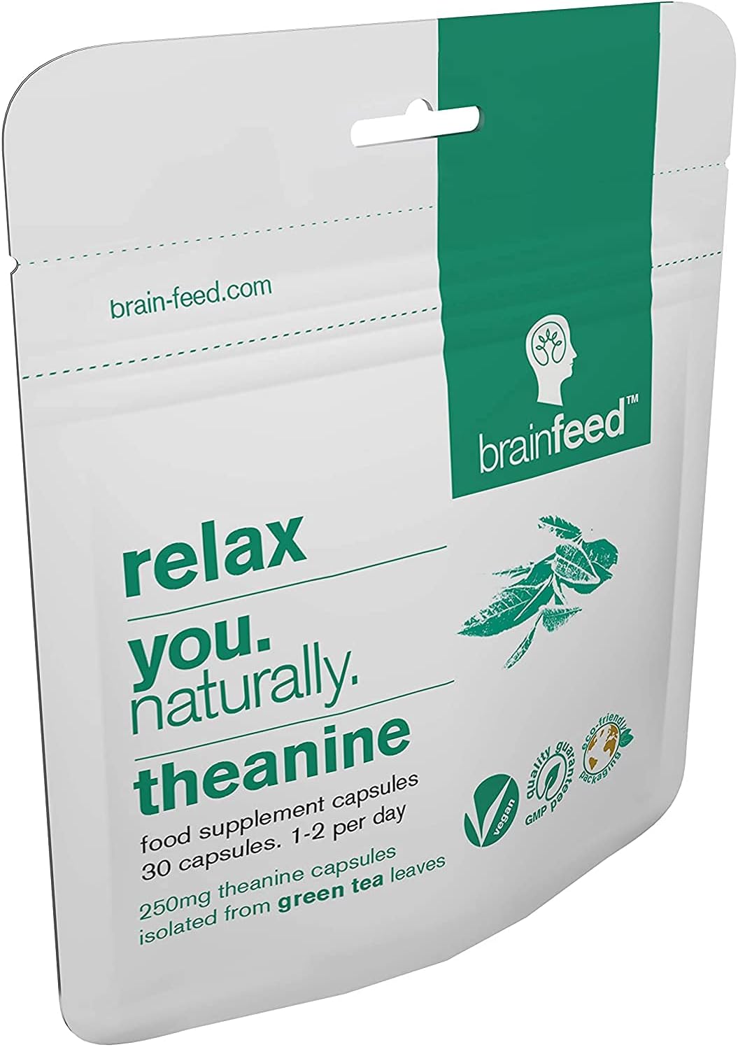 L-Teanina Natural 250mg | Cápsulas de Extracto de Té Verde | Apoyo a la Relajación | 30 Cápsulas Veganas