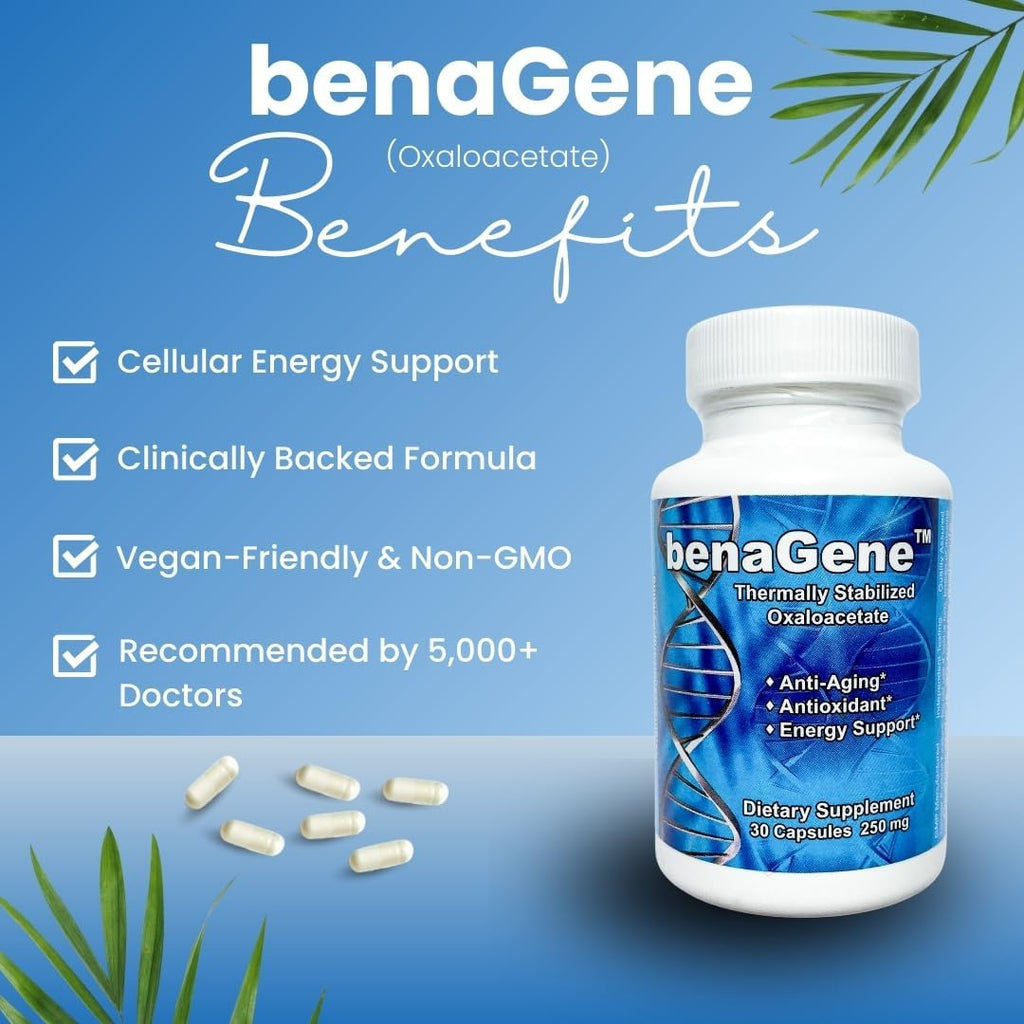 Benagene Oxaloacetato con Vitamina C - 30 Cápsulas - Energía Celular