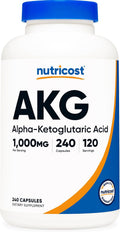 Nutricost AKG Ácido Alfa-Cetoglutárico 1000 mg, 240 Cápsulas (120 dosis)