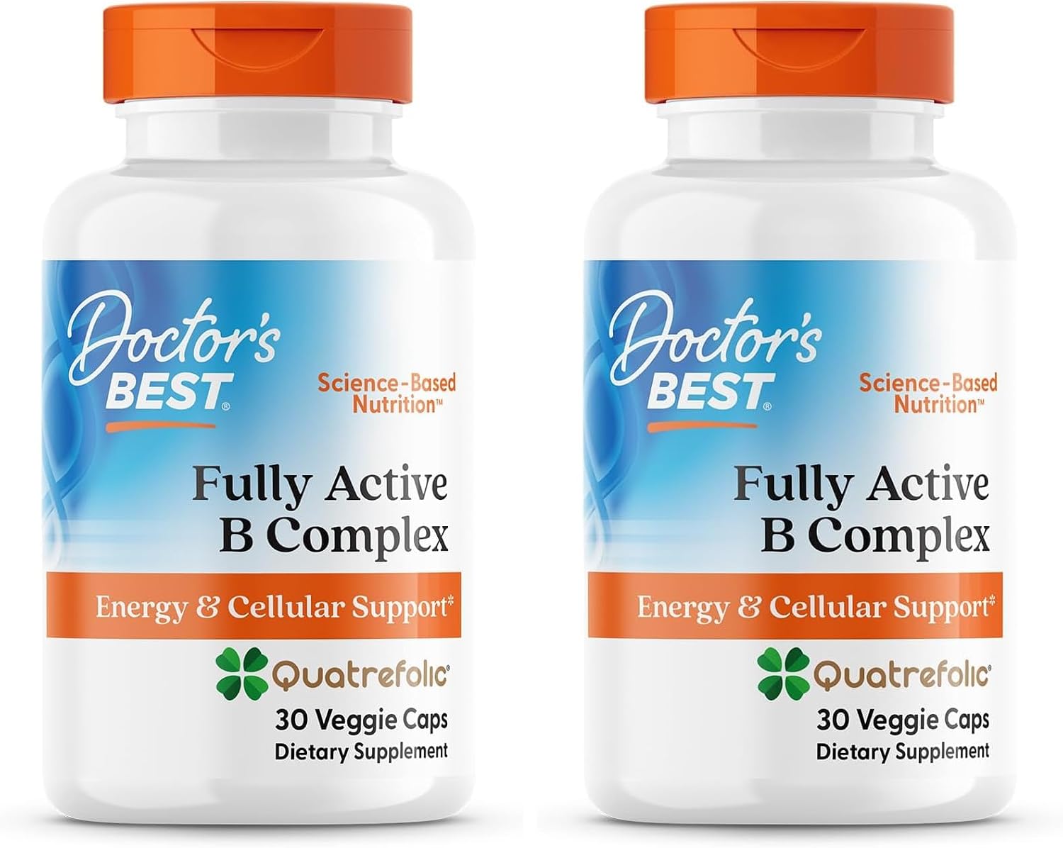 Doctor's Best Complejo Vitamínico B Totalmente Activo - Complejo B con B12 metilada y folato - 30 cápsulas veganas