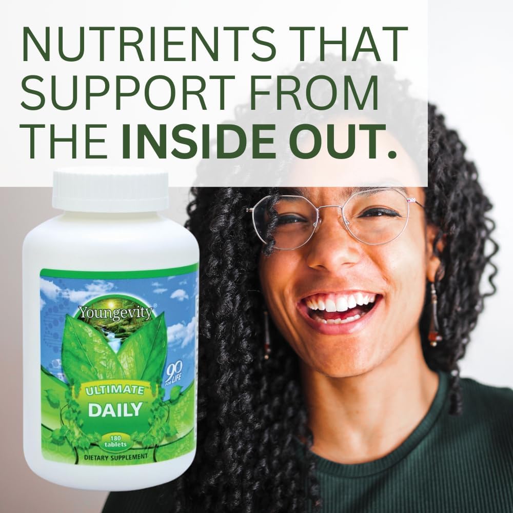 Youngevity Ultimate Daily Mega Multivitamin - 20+ Vitamins and Minerals with CoQ10 - High Absorption - 180 Tablets