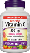 Webber Naturals Vitamina C Masticable 500 mg, 120 Comprimidos Sabor Tropical Breeze