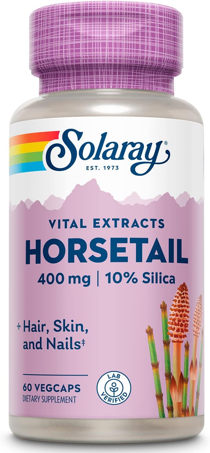 Solaray Extracto Aéreo de Cola de Caballo, 400 mg - 60 Cápsulas Veganas
