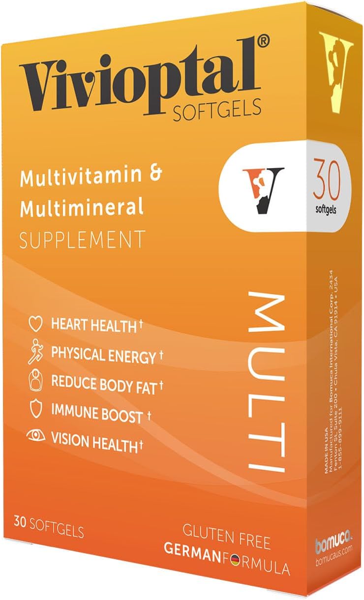 Vivioptal Multi – Multivitamínico y Multimineral, 30 Cápsulas Blandas, Fórmula Alemana, Sin Gluten