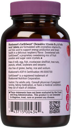 Bluebonnet Nutrition Earth Sweet Vitamin B12 and Folic Acid Chewable Tablets, Raspberry Flavor, 90 Count