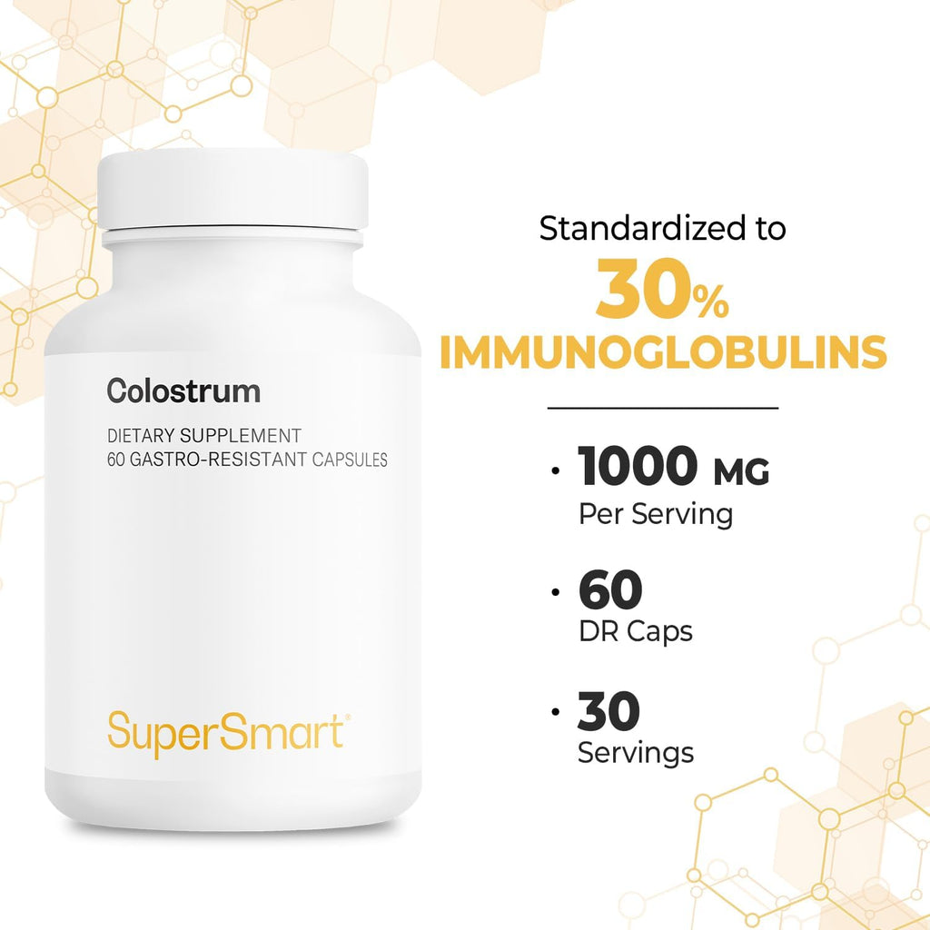 Supersmart Colostrum 1000 mg - 30% IgG - 60 Cápsulas Gastrorresistentes