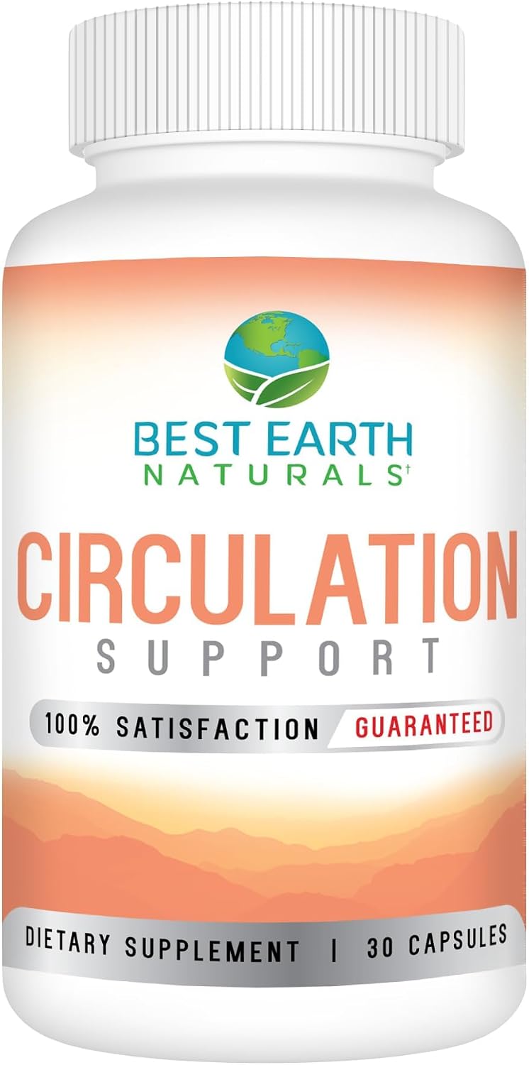 Best Earth Naturals Suplemento de Circulación - Fórmula Equilibrada para el Apoyo Circulatorio - 30 Cápsulas