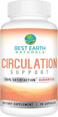 Best Earth Naturals Suplemento de Circulación - Fórmula Equilibrada para el Apoyo Circulatorio - 30 Cápsulas