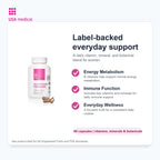 Fórmula Diaria para Mujeres Multivitamínico - Vitaminas, Minerales y Mezcla de Apoyo Femenino | 60 Cápsulas