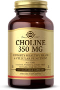 Solgar Colina 350 mg - 100 Cápsulas Vegetales - Vegano, Kosher