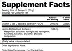 NutriBiotic - Ácido Ascórbico con Bioflavonoides en Polvo, 454 g | 2000 mg de Vitamina C con Complejo de Bioflavonoides de Limón | Vegano, Sin Gluten y Sin OGM