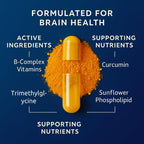Divine Health Brain Zone Basic | Complejo de Vitaminas B Activas, Trimetilglicina y Curcumina | 120 Cápsulas